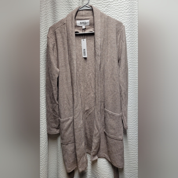 BB Dakota by Steve Madden Sweaters - BB Dakota by Steve Madden Beige Ribbed Open Cardigan